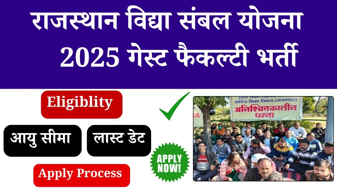 Rajasthan Vidya Sambal Yojana Guest Faculty Recruitment 2025