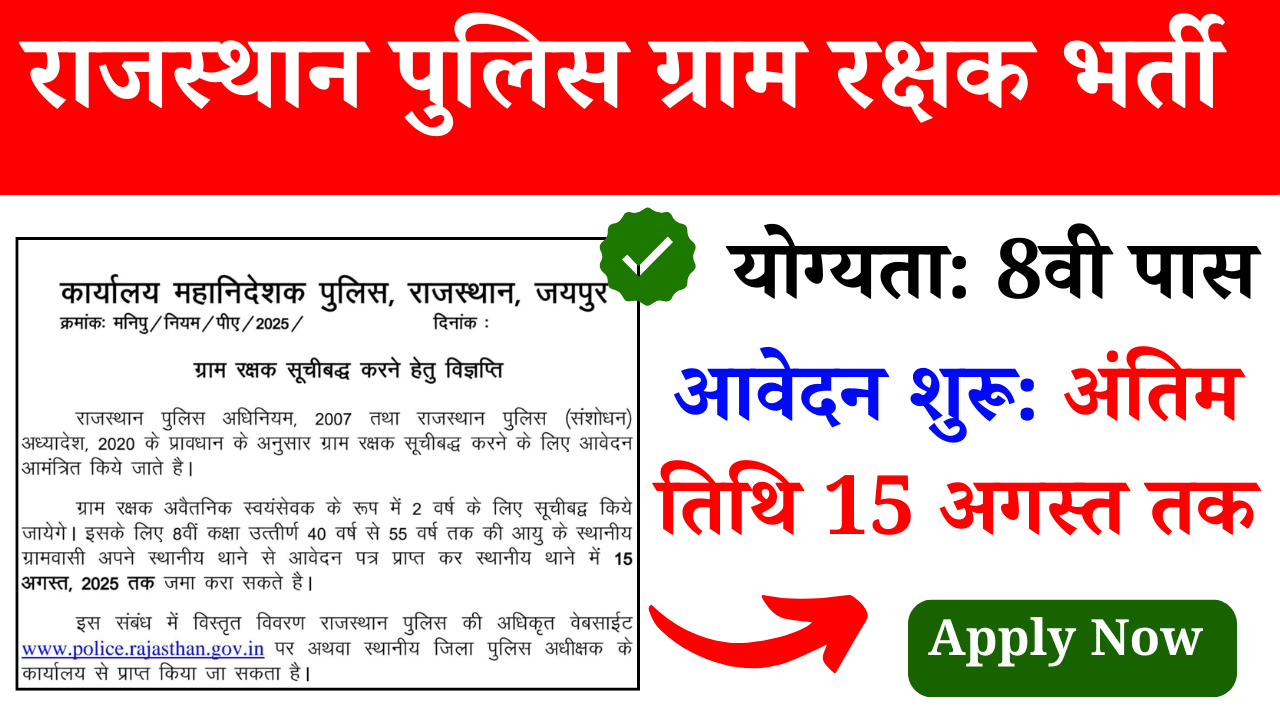 Rajasthan Police Gram Rakshak Recruitment 2025